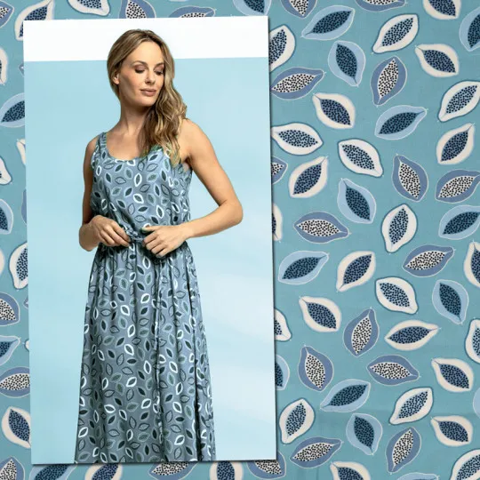 Rest: 2m Viskosestoff Challis Papaya aqua