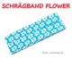 Schrägband Flower türkis weiß