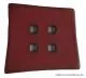 Knopf asymetrisches Quadrat 55mm dunkelrot