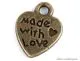 Made with Love Herzanhänger altmessing 10er-Pack