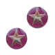 Metallknopf emailliert mit Stern 20mm beere 2er-Pack