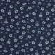 Rest: 2,50m Jeansstoff Flowers dunkelblau geblümt