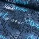 Rest: 1m Baumwolljerseystoff Graffiti blau