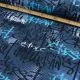 Rest: 1m Baumwolljerseystoff Graffiti blau