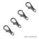 Mini-Karabiner mit Rundoese 4mm schwarz im 4er-Pack