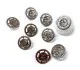 9x Metallknopf STEAMPUNK Totenkopf 23mm altsilber