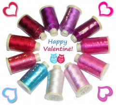 Maschinenstickgarn Set RAYON Happy Valentine 11x1000m