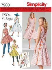 7900 Simplicity Schnittmuster Wickelkleid 50er Jahre
