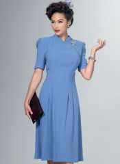 B6485 Butterick Schnittmuster Retro-Kleid 40er-Jahre