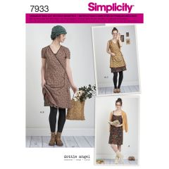 7933 Simplicity Schnittmuster Wickelkleid Trägerkleid