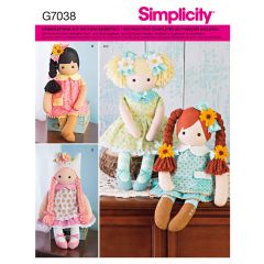 7038 Simplicity Schnittmuster Stoffpuppen
