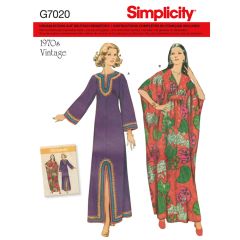 7020 Simplicity Schnittmuster Vintage Kaftan 70er Jahre