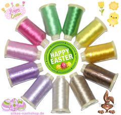 Maschinenstickgarn Set RAYON HAPPY EASTER pastell 11x1000m
