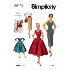 9449 Simplicity Schnittmuster Retro Kleid Rock 60er Jahre