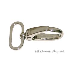 Schmuckkarabinerhaken 25mm Farbe silber