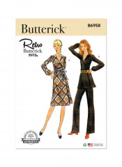 B6958 Butterick Schnittmuster Retro-Kombination 70er Jahre