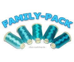 Maschinenstickgarn Set RAYON FAMILY-PACK türkis