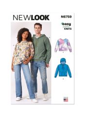 N6759 NewLook Schnittmuster Sweater Hoodie S-XXL EASY!