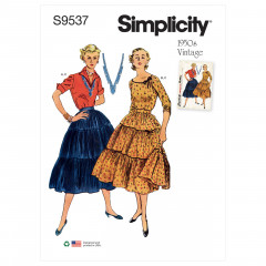 9537 Simplicity Schnittmuster 2tlg Vintage Kleid 50er Jahre