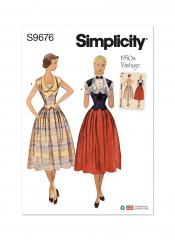 9676 Simplicity Schnittmuster Vintage Kleider 50er Jahre